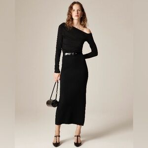 J. Crew Women’s Asymmetrical off-the-shoulder top in stretch cotton blend XL